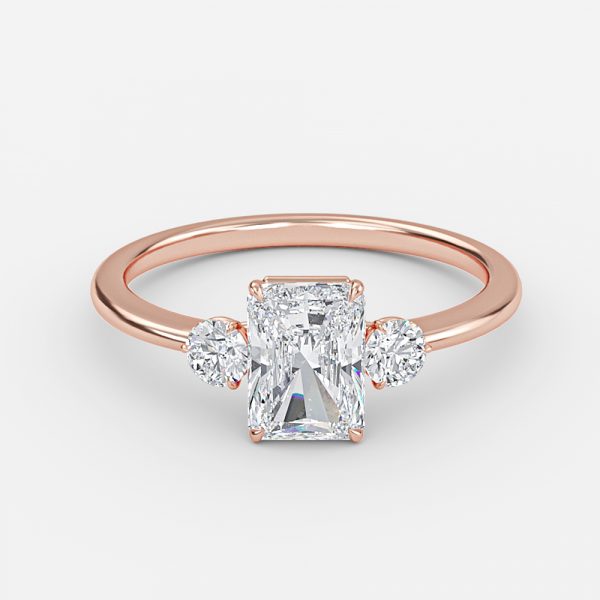 Kaori Radiant Three Stone Moissanite Engagement Ring