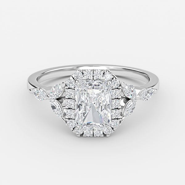 Jacinta Radiant Halo Moissanite Engagement Ring