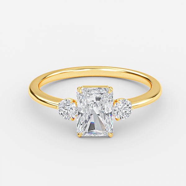 Kaori Radiant Three Stone Moissanite Engagement Ring