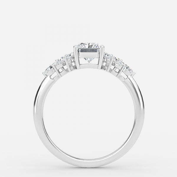 Clarity Radiant Three Stone Moissanite Engagement Ring