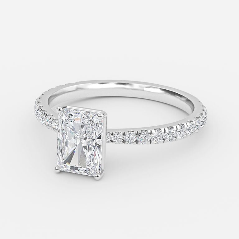 Eira Radiant Diamond Band Moissanite Engagement Ring