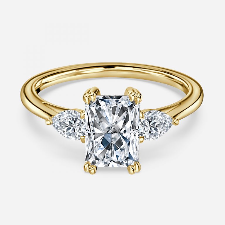 Raya Radiant Three Stone Moissanite Engagement Ring