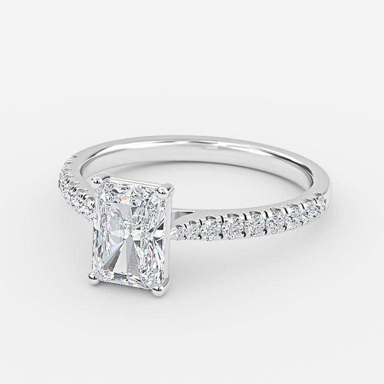 Bellamy Radiant Diamond Band Moissanite Engagement Ring