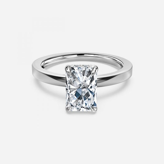 Edeline Radiant Hidden Halo Moissanite Engagement Ring