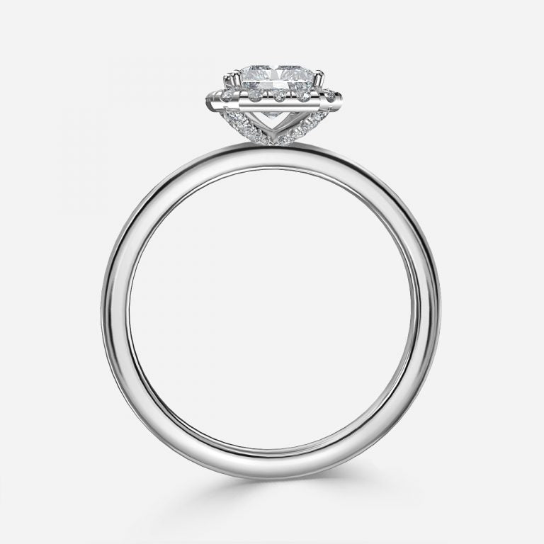 Katya Radiant Halo Moissanite Engagement Ring