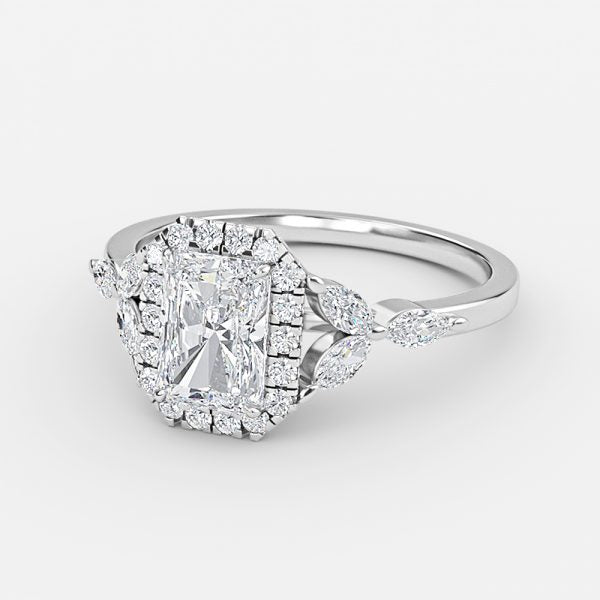 Jacinta Radiant Halo Moissanite Engagement Ring