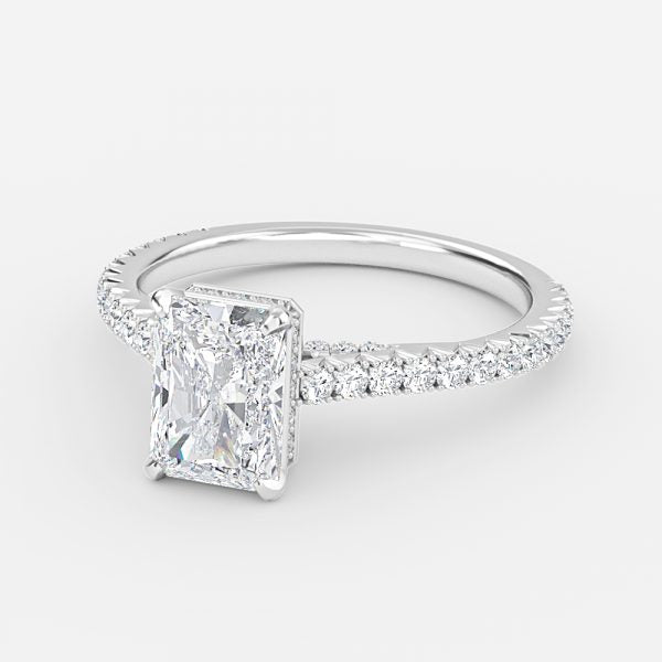 Devi Radiant Hidden Halo Moissanite Engagement Ring