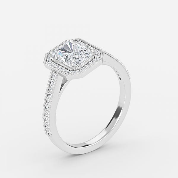 Haven Radiant Halo Moissanite Engagement Ring