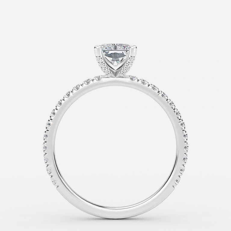 Rosalba Radiant Hidden Halo Moissanite Engagement Ring