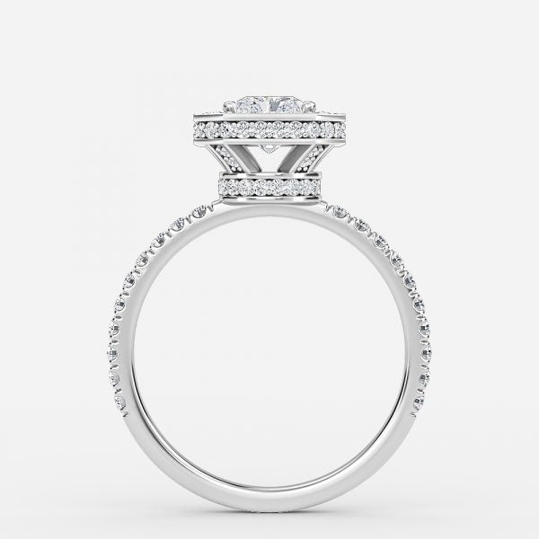 Kassia Radiant Halo Moissanite Engagement Ring