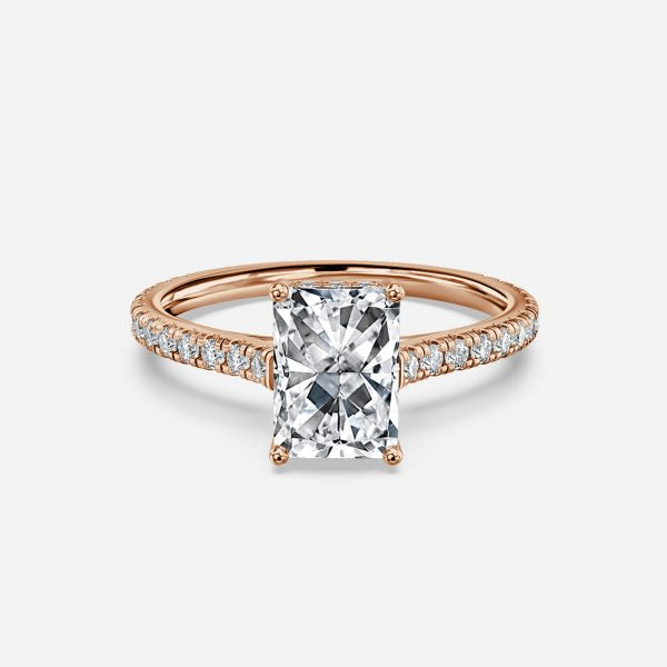 Tamsin Radiant Hidden Halo Moissanite Engagement Ring