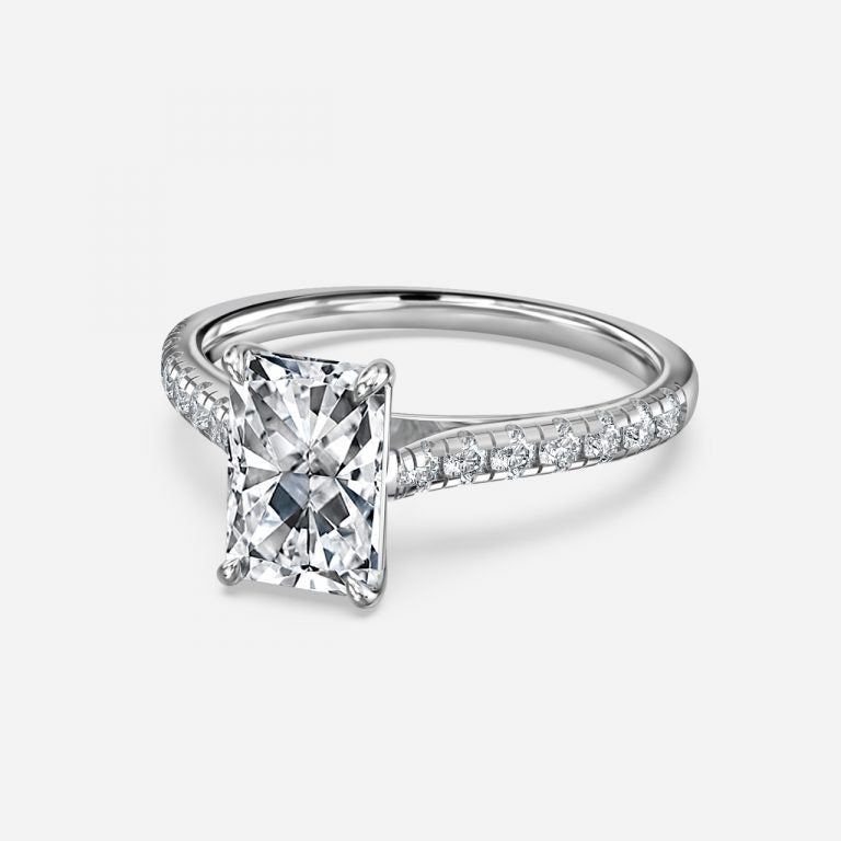 Clio Radiant Diamond Band Moissanite Engagement Ring