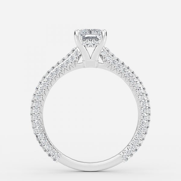 Kalaya Radiant Hidden Halo Moissanite Engagement Ring