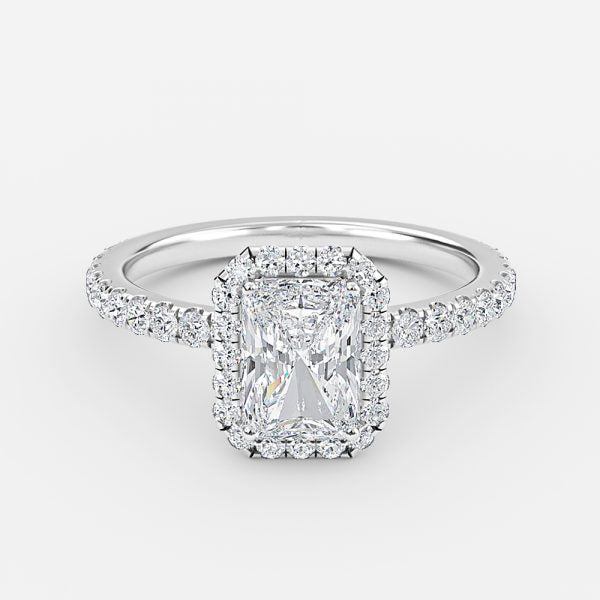 Lucia Radiant Halo Moissanite Engagement Ring