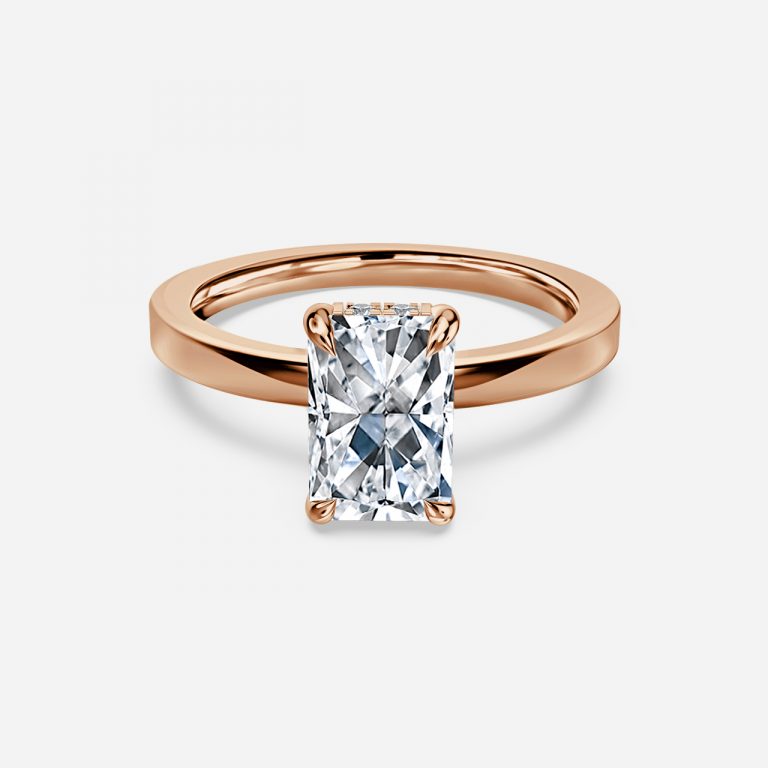 Edeline Radiant Hidden Halo Moissanite Engagement Ring