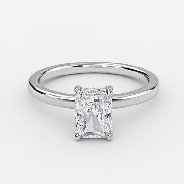 Idra Radiant Hidden Halo Moissanite Engagement Ring