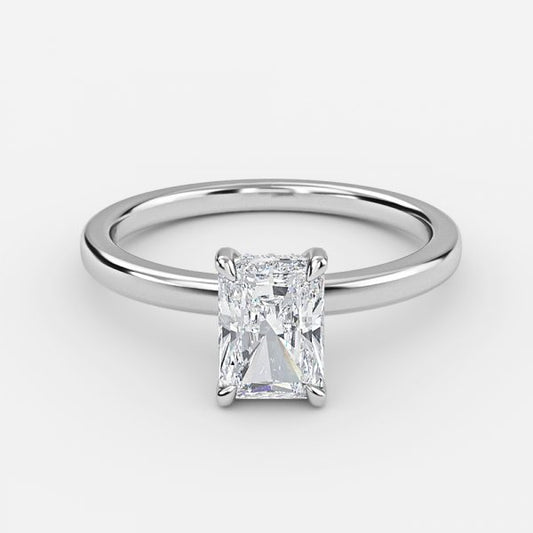 Idra Radiant Hidden Halo Moissanite Engagement Ring