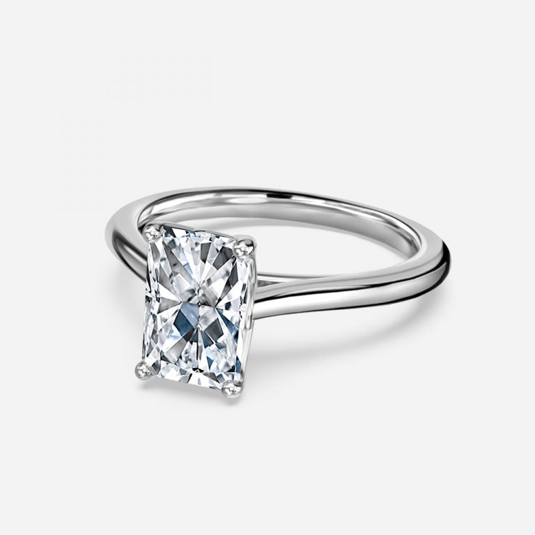 Lyla Radiant Solitaire Moissanite Engagement Ring