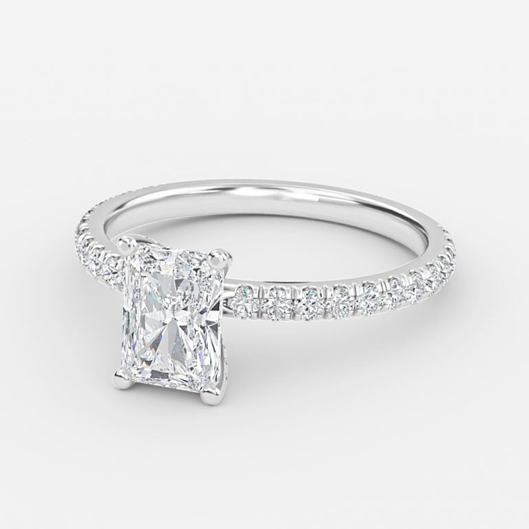 Rosalba Radiant Hidden Halo Moissanite Engagement Ring