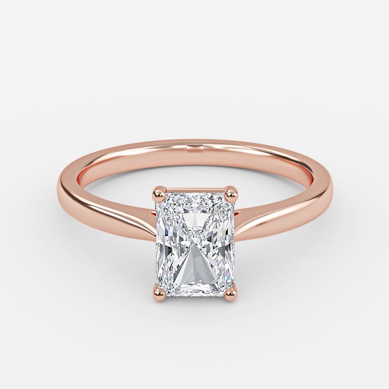 Simone Radiant Solitaire Moissanite Engagement Ring