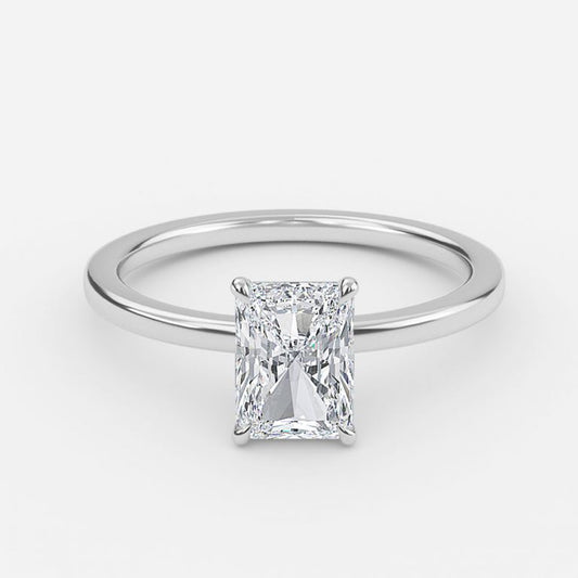 Katherine Radiant Solitaire Moissanite Engagement Ring