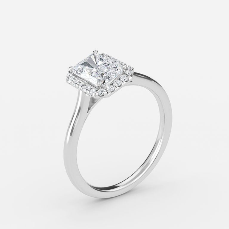 Louisa Radiant Halo Moissanite Engagement Ring