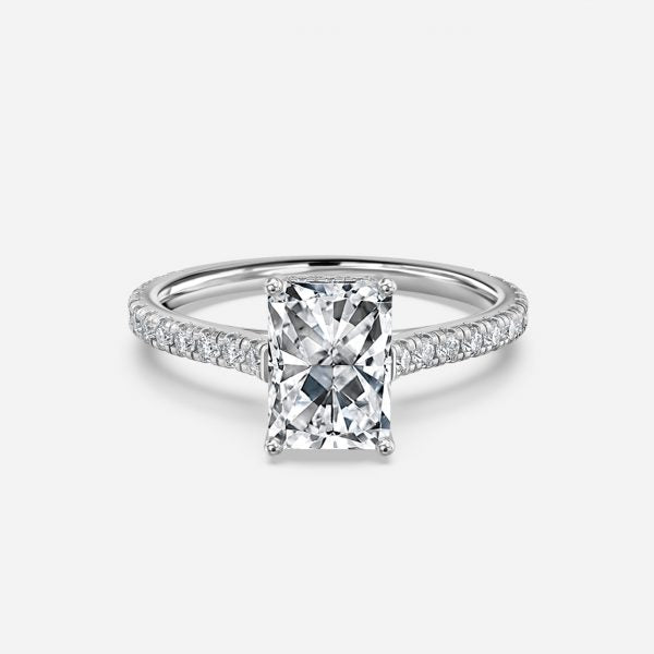 Tamsin Radiant Hidden Halo Moissanite Engagement Ring