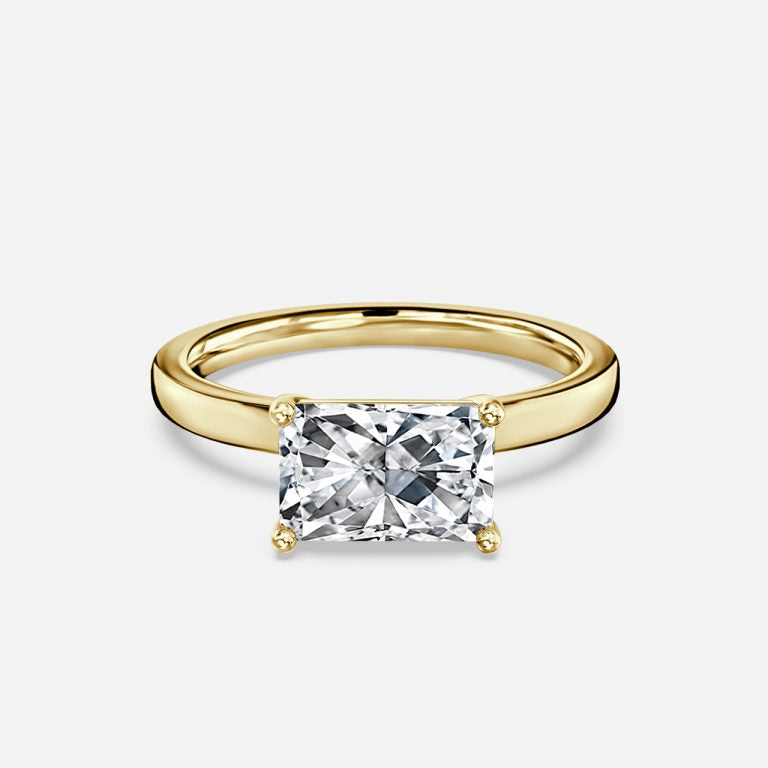 Evora Radiant Solitaire Moissanite Engagement Ring