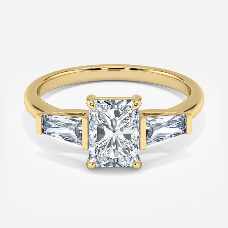 Jara Radiant Three Stone Moissanite Engagement Ring