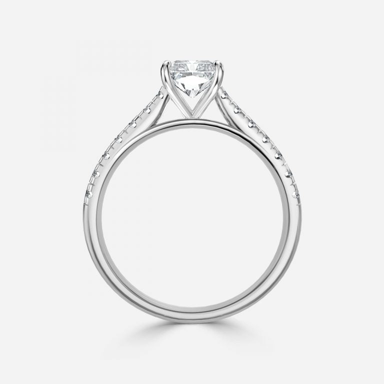 Clio Radiant Diamond Band Moissanite Engagement Ring