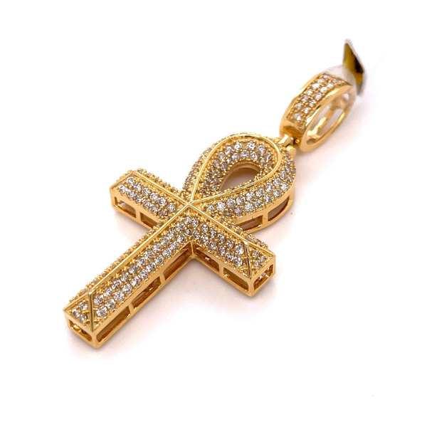 1.95 CT Moissanite Iced Out Ankh Cross Pendant