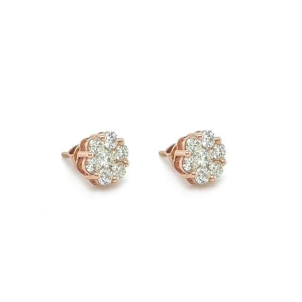 0.92Ct Round Moissanite Earrings