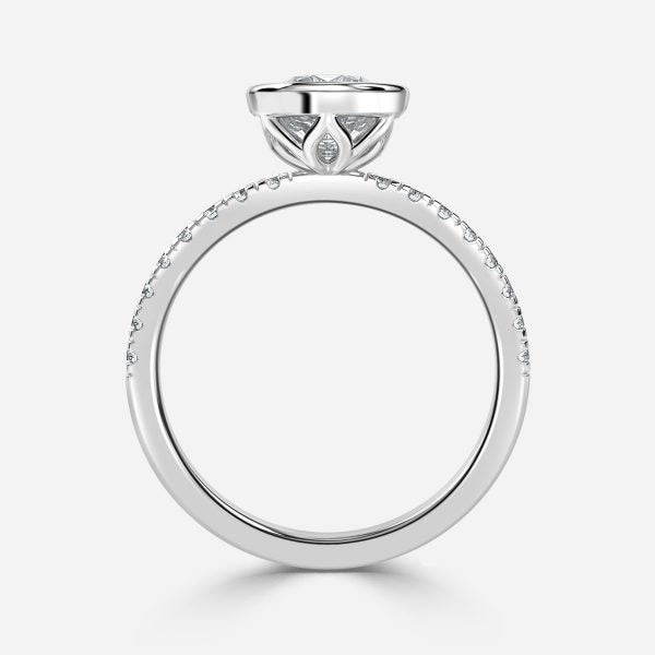 Kaia Round Diamond Band Moissanite Engagement Ring