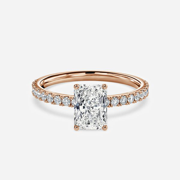 Liviana Radiant Hidden Halo Moissanite Engagement Ring