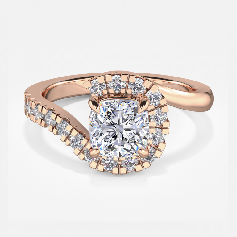 Thalassa Cushion Halo Moissanite Engagement Ring