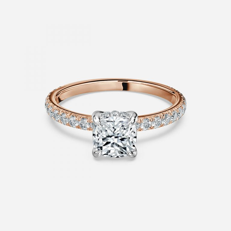 Norah Cushion Hidden Halo Moissanite Engagement Ring