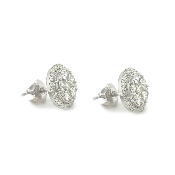 1.50Ct Halo Moissanite Earrings