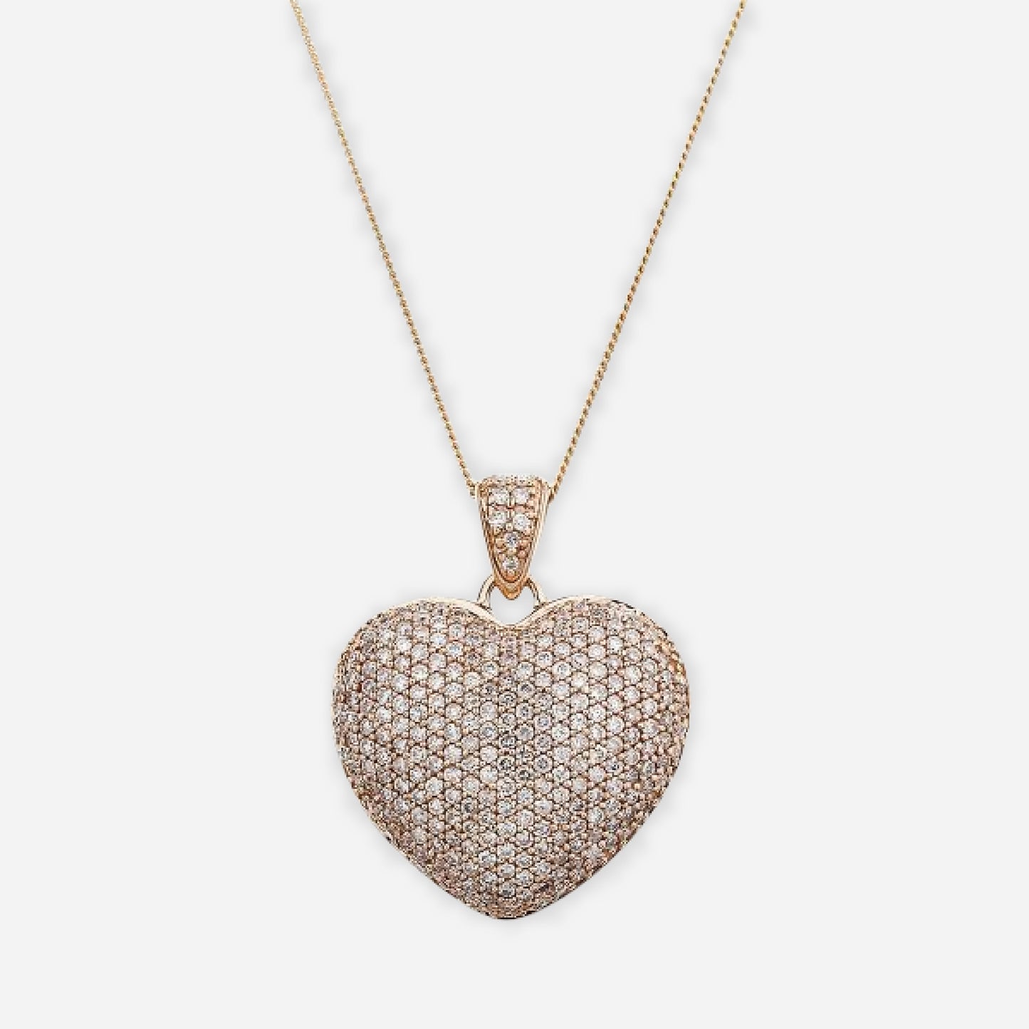 Moissanite Pave Heart Pendant