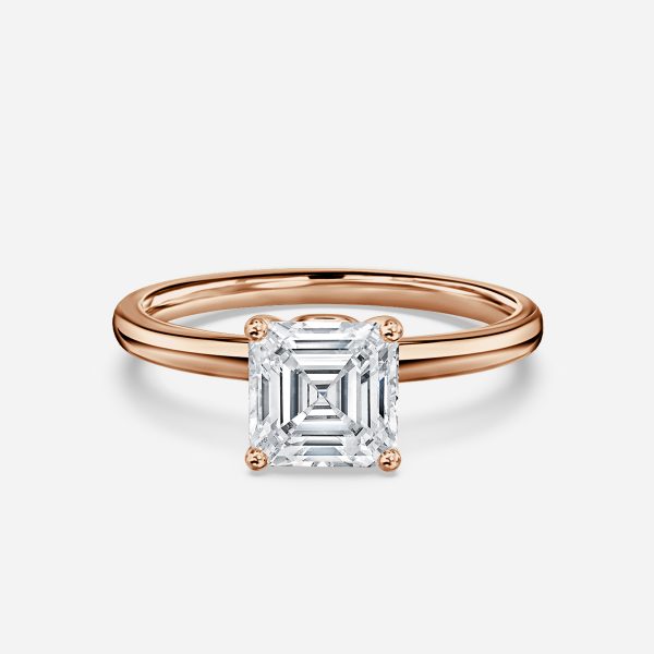 Alouette Asscher Solitaire Moissanite Engagement Ring