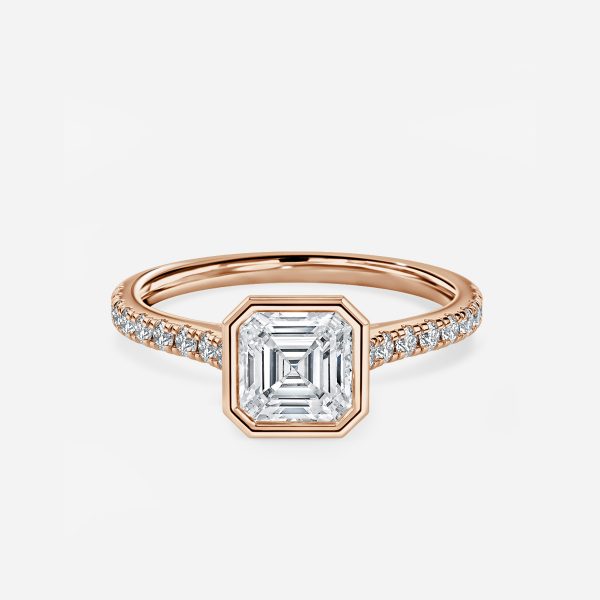 Arabella Asscher Bezel Moissanite Engagement Ring