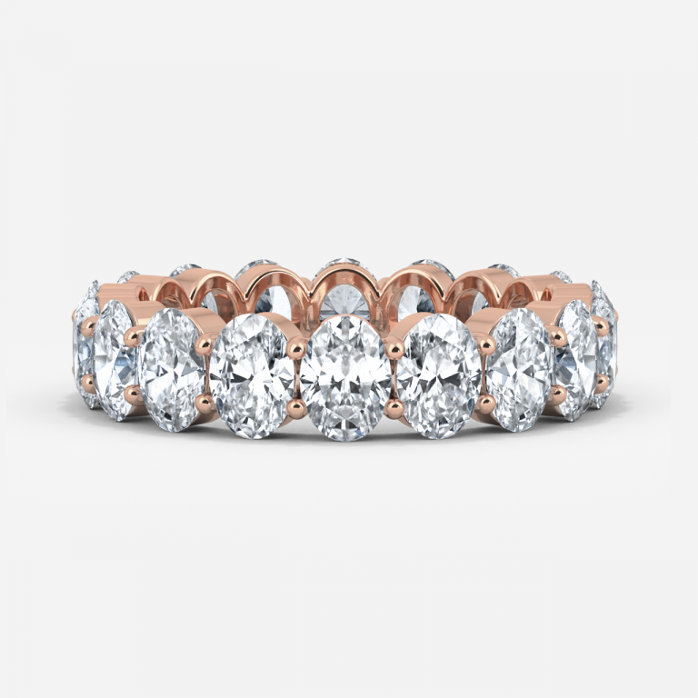 Oval Diamond Set Moissanite Eternity Band