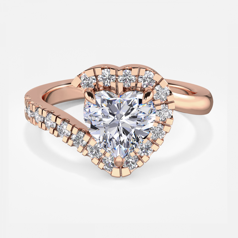 Thalassa Heart Halo Engagement Ring