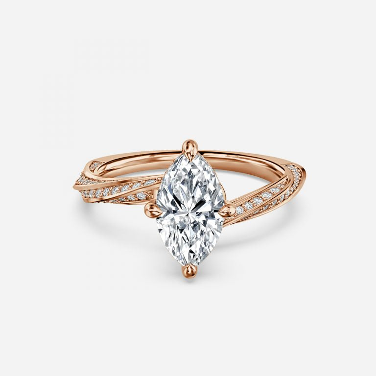 Weston Marquise Hidden Halo Moissanite Engagement Ring