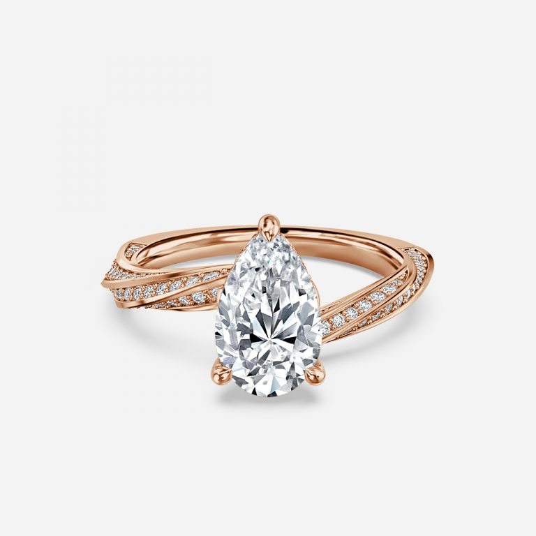 Weston Pear Hidden Halo Moissanite Engagement Ring