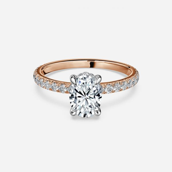 Norah Oval Hidden Halo Moissanite Engagement Ring