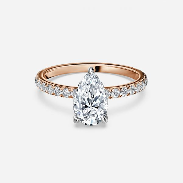 Norah Pear Hidden Halo Moissanite Engagement Ring