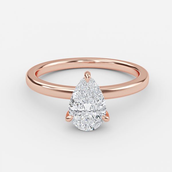 Idra Pear Hidden Halo Moissanite Engagement Ring