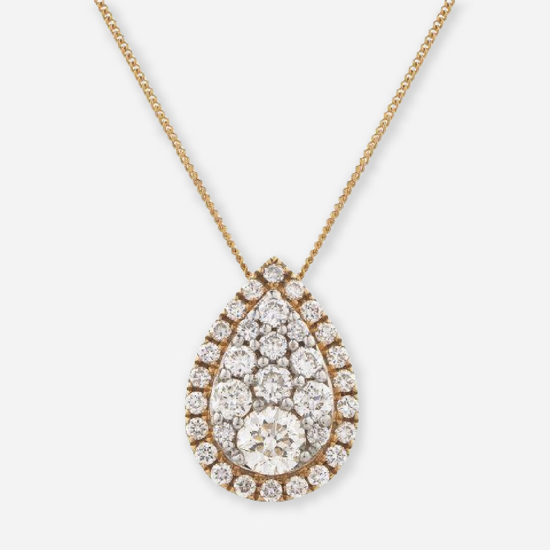 Pear Moissanite Cluster Pendant