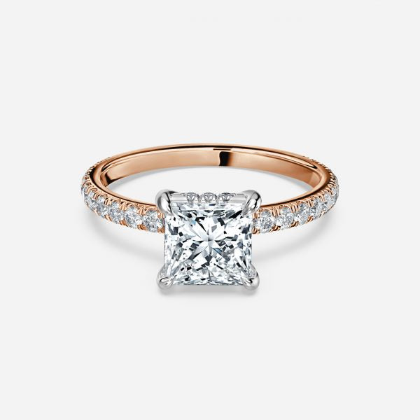 Norah Princess Hidden Halo Moissanite Engagement Ring