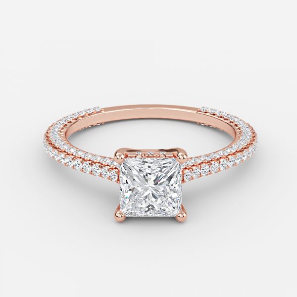 Kalaya Princess Hidden Halo Moissanite Engagement Ring